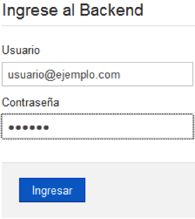 Ingreso de credenciales para Ingreso al Sistema